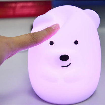 Veilleuse Ours Tactile avec Télécommande en Silicone - Pratique et Ludique