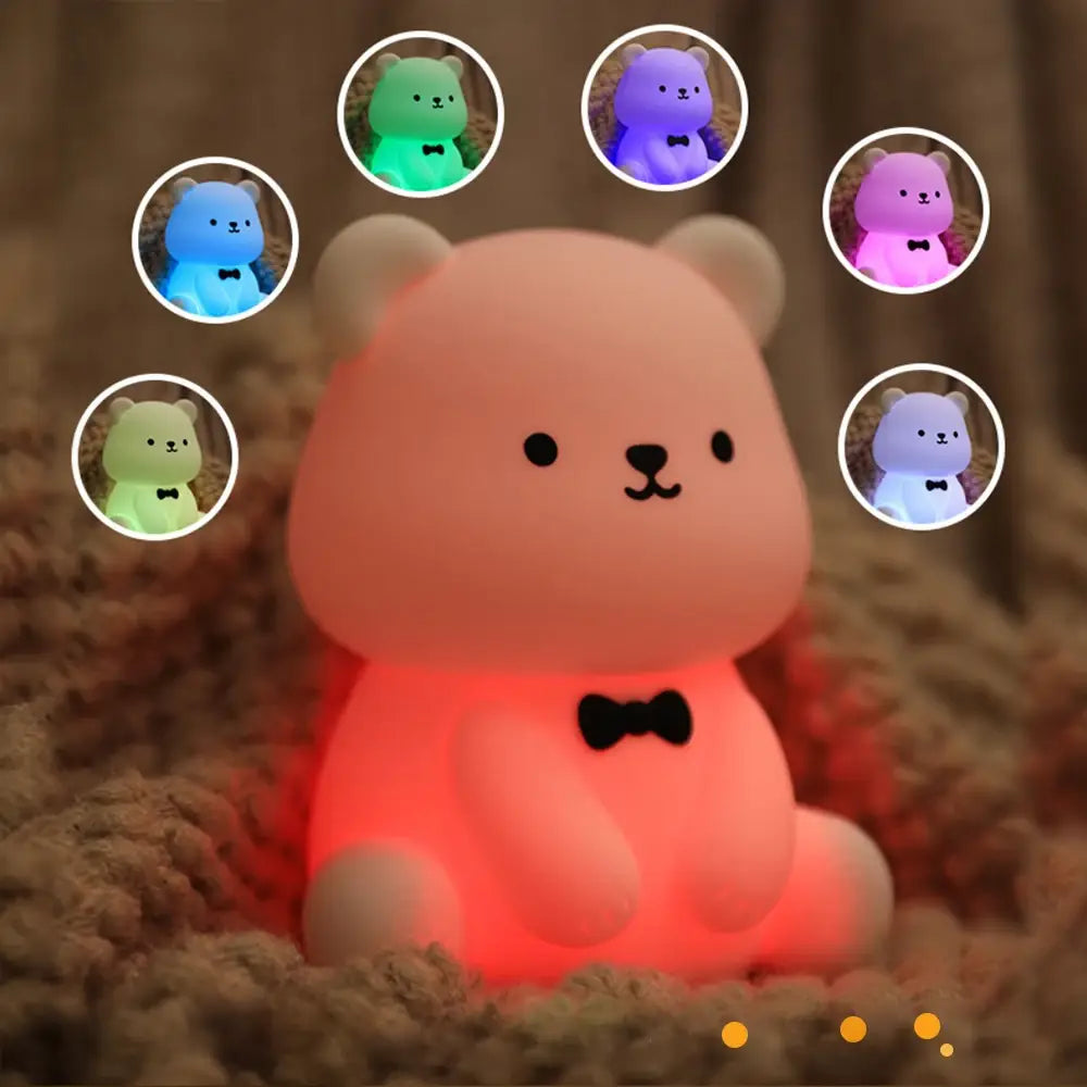 Veilleuse Ourson en Silicone - Douceur et Sécurité pour Bébé