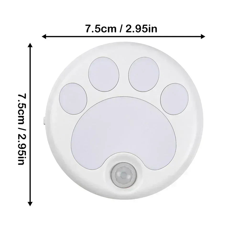 Veilleuse Patte de Chat Détecteur de Mouvement USB Rechargeable