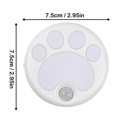 Veilleuse Patte de Chat Détecteur de Mouvement USB Rechargeable