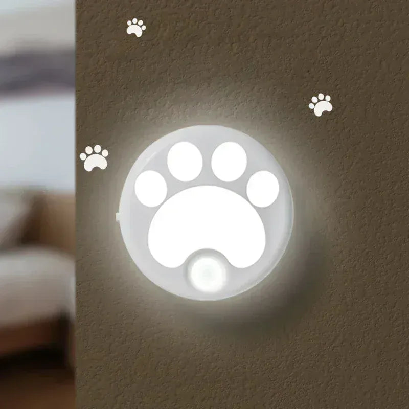 Veilleuse Patte de Chat Détecteur de Mouvement USB Rechargeable