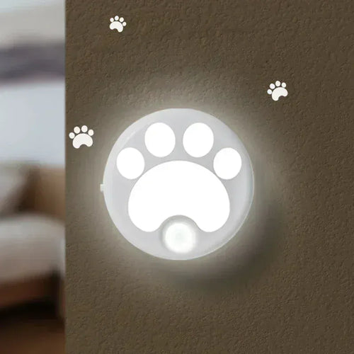 Veilleuse Patte de Chat Détecteur de Mouvement USB Rechargeable