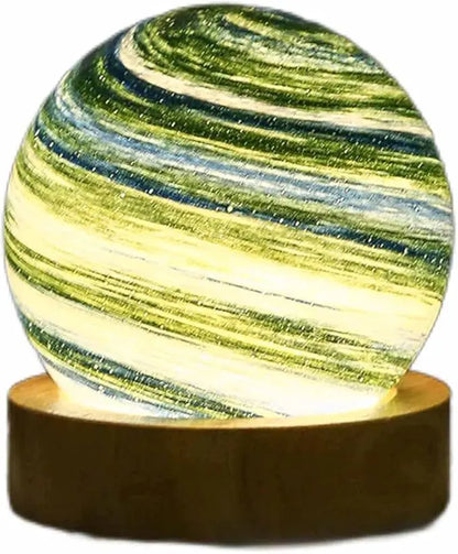 Veilleuse Planète 3D Socle en Bois pour Ambiance Cosy