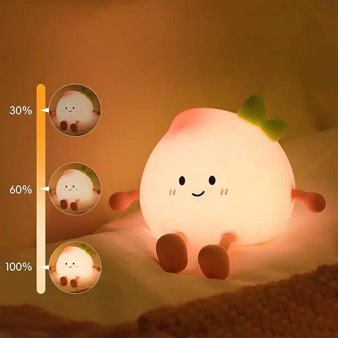 Veilleuse Portable en Forme de Pêche - Éclairage Doux et Mobile