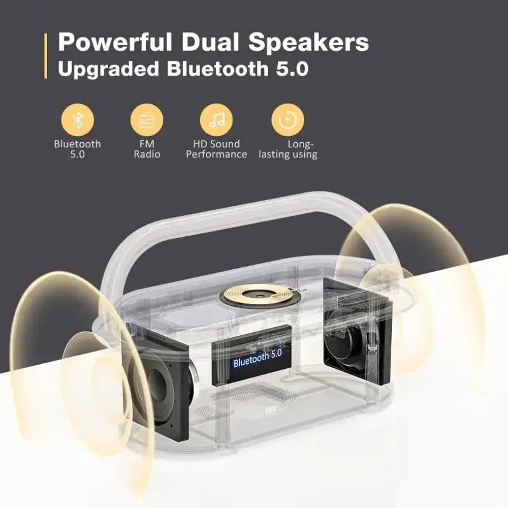 Veilleuse Réveil Radio Tactile en Bois Sans Fil Bluetooth pratique
